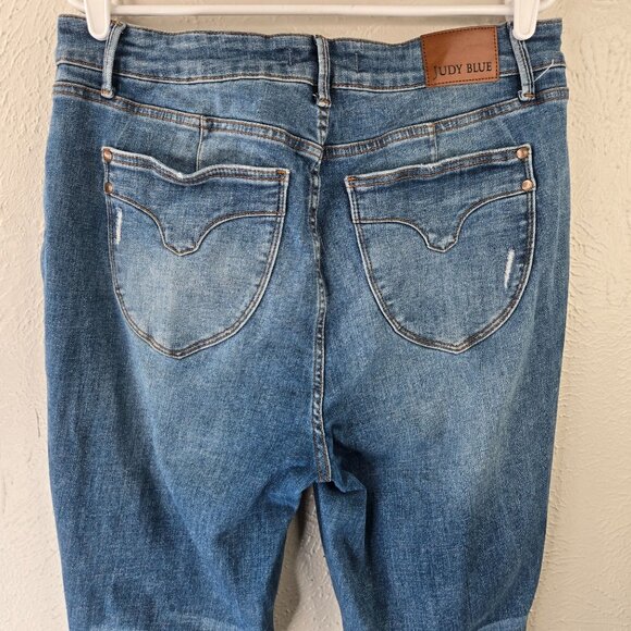 Judy Blue Skinny Jean Size 16W High Waisted Medium Blue Wash Tummy Control Denim - Picture 7 of 13